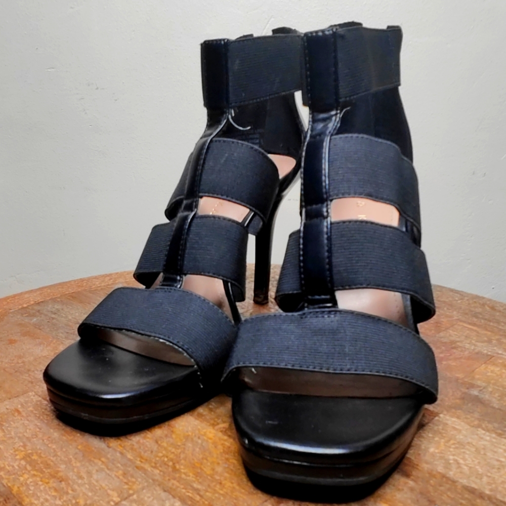 Black Sandals 4 inches high heels size 6 woman Kelly and Katie